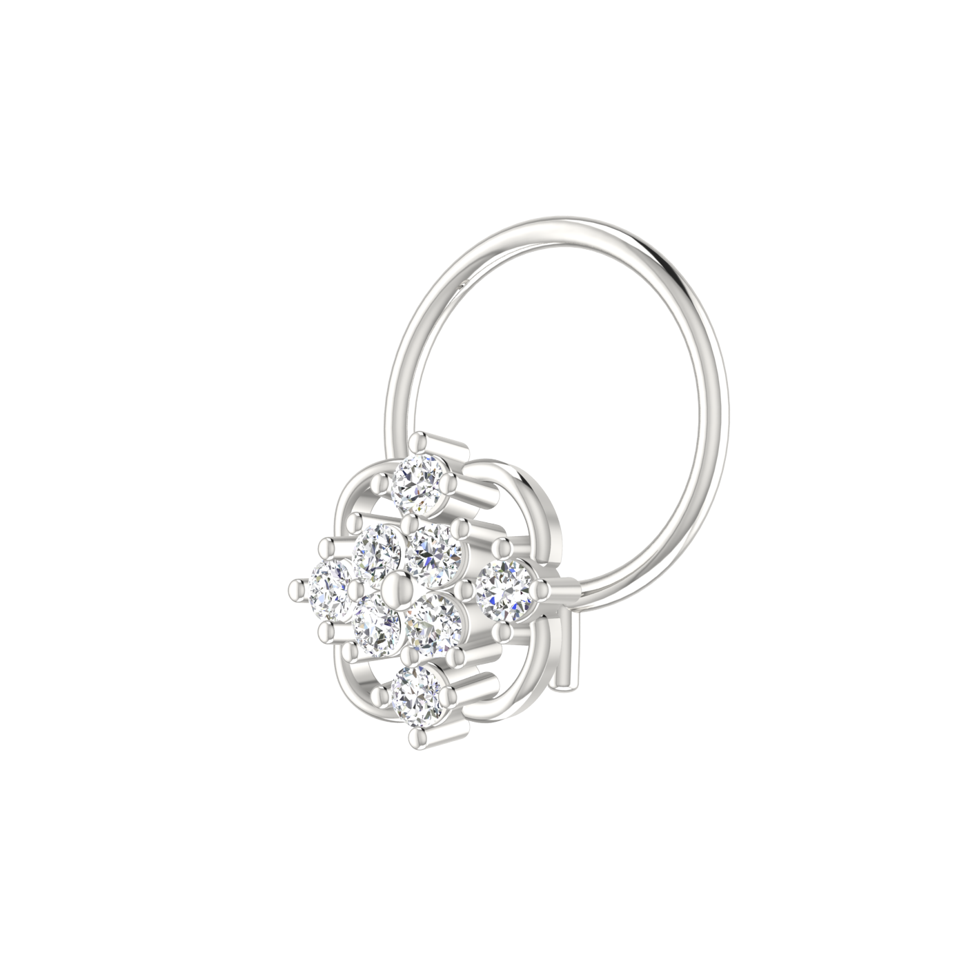 14K Gold Blossom Grace 0.08ct Lab Grown Diamond Nose Pin