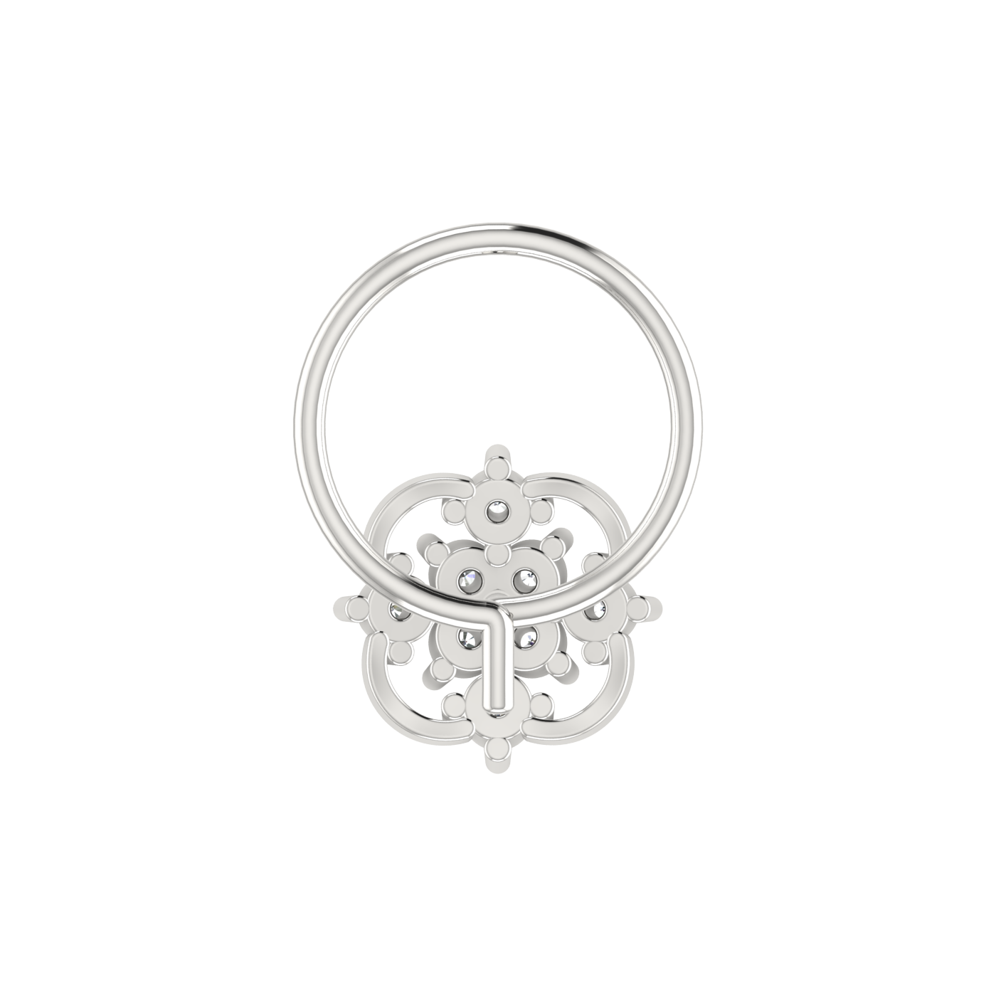 14K Gold Blossom Grace 0.08ct Lab Grown Diamond Nose Pin