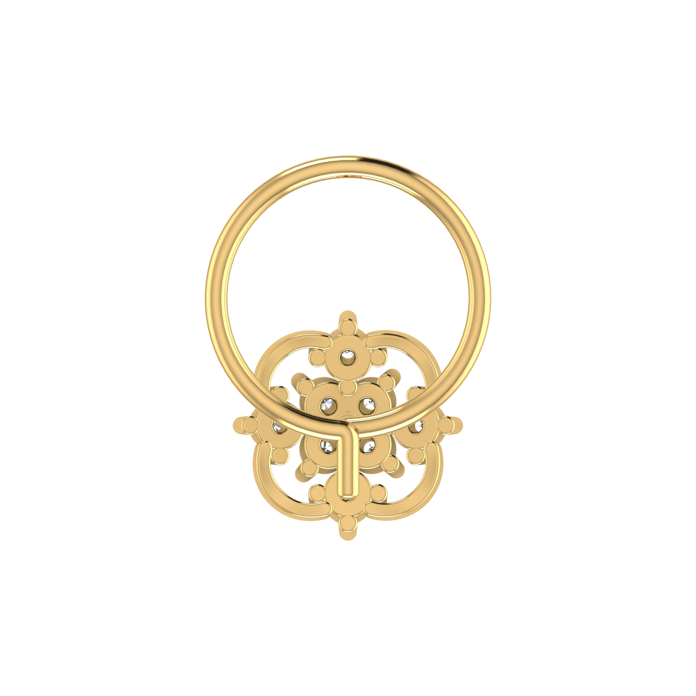 14K Gold Blossom Grace 0.08ct Lab Grown Diamond Nose Pin