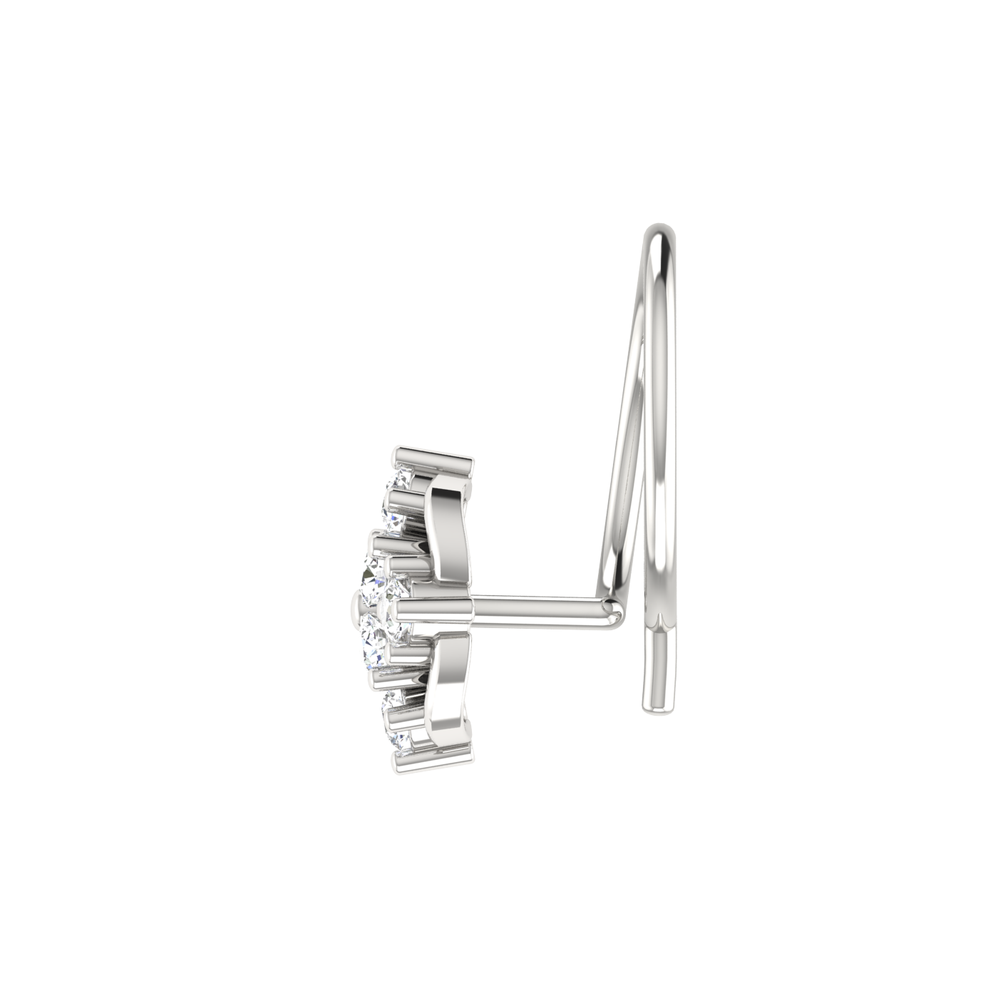 14K Gold Blossom Grace 0.08ct Lab Grown Diamond Nose Pin