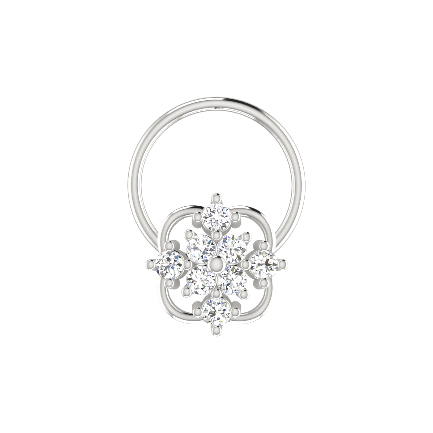 14K Gold Blossom Grace 0.08ct Lab Grown Diamond Nose Pin