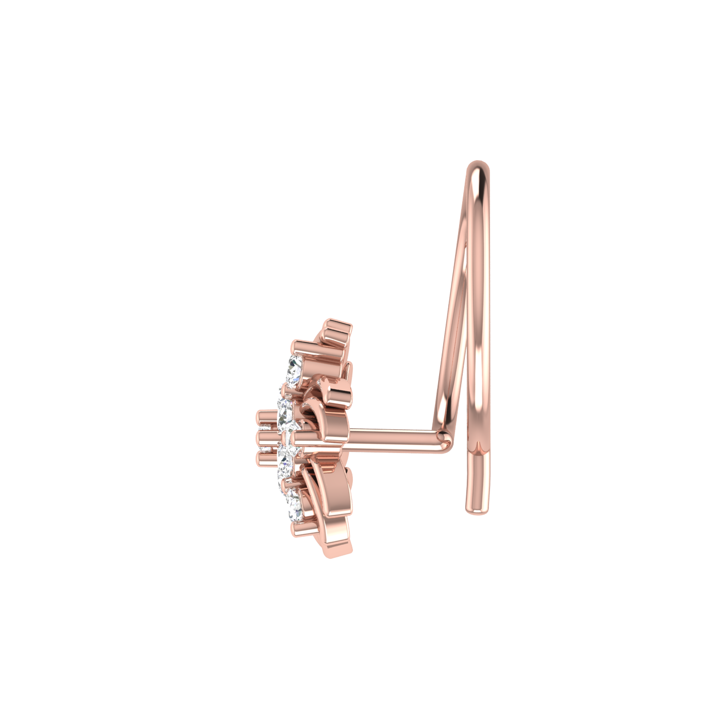 Elegant 0.06 Carat Diamond Nose Pin – Perfect HI Color, VS-SI Clarity.