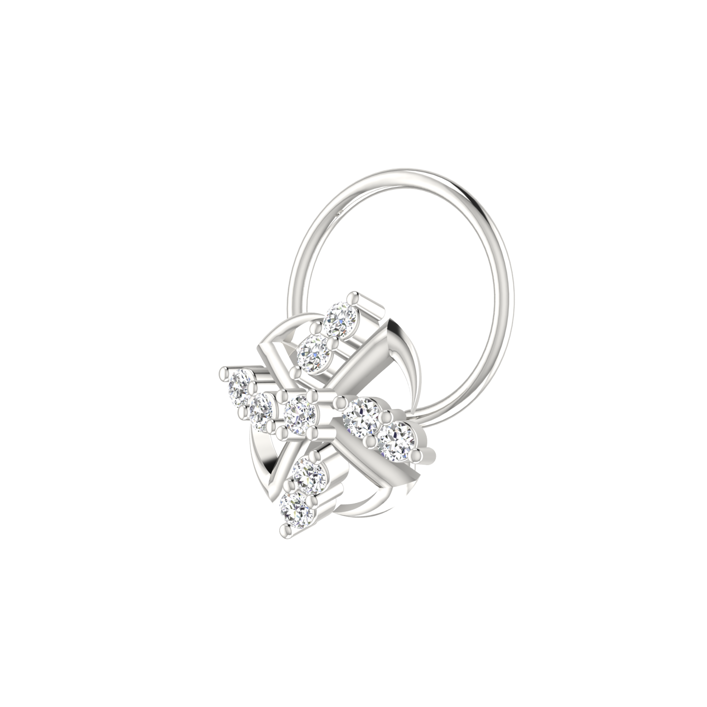 14K Gold Celestial Prism 0.07ct Lab Grown Diamond Nose Pin