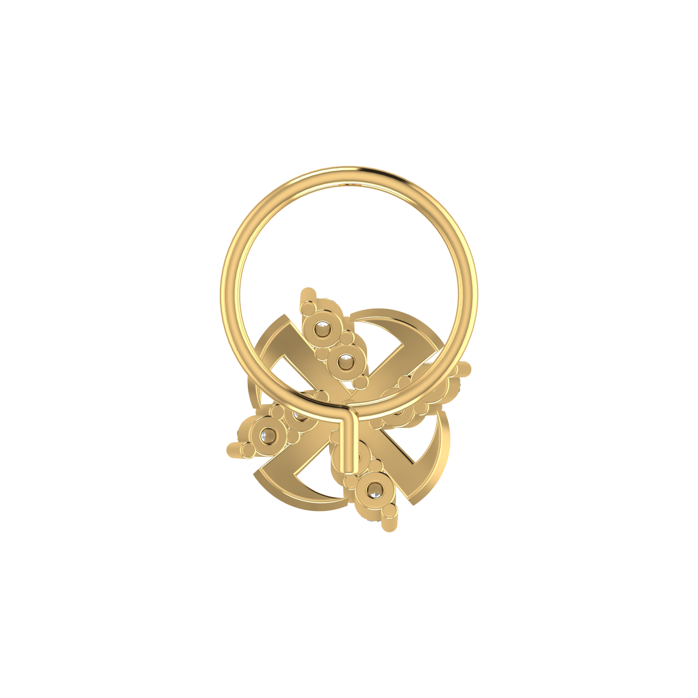 14K Gold Celestial Prism 0.07ct Lab Grown Diamond Nose Pin