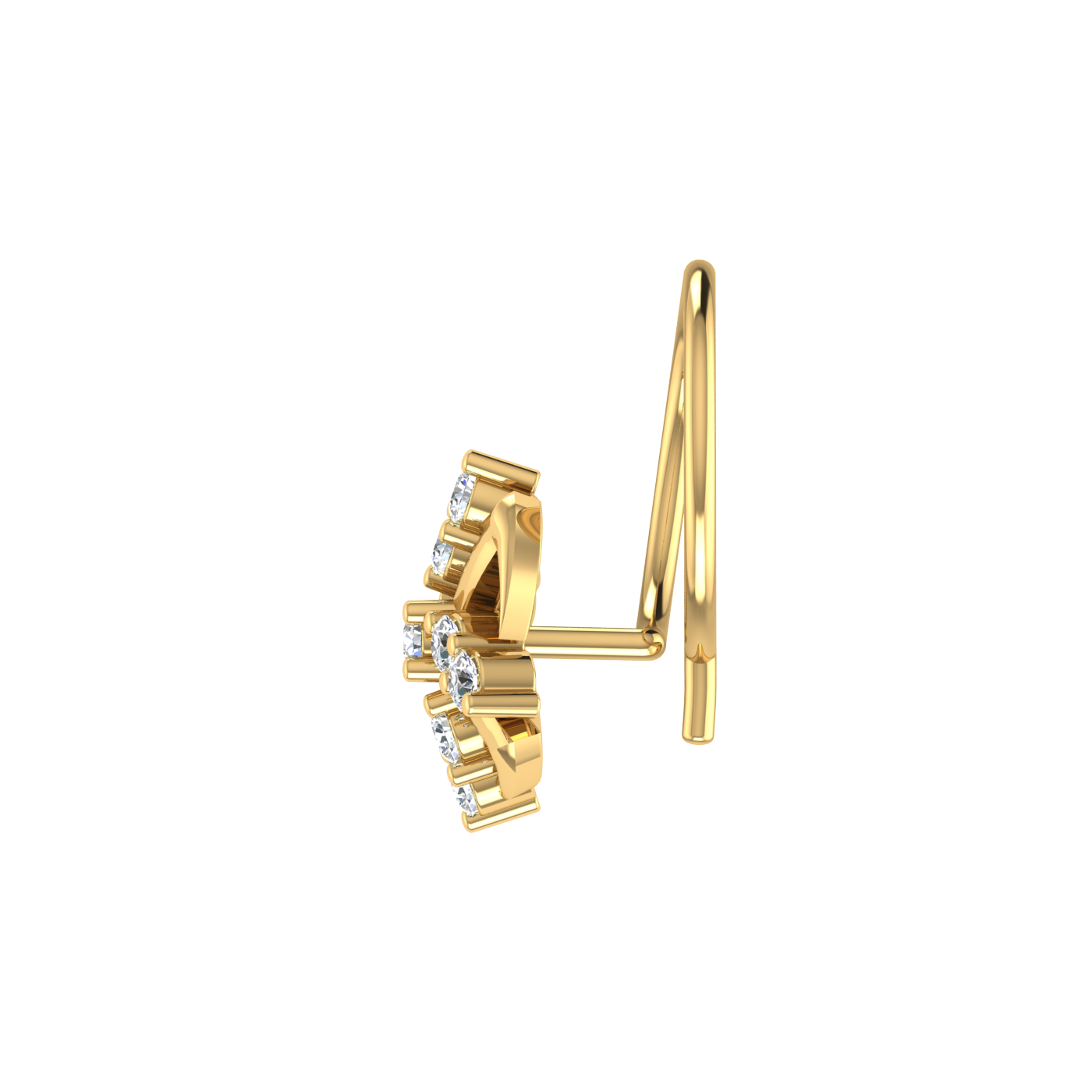 14K Gold Celestial Prism 0.07ct Lab Grown Diamond Nose Pin