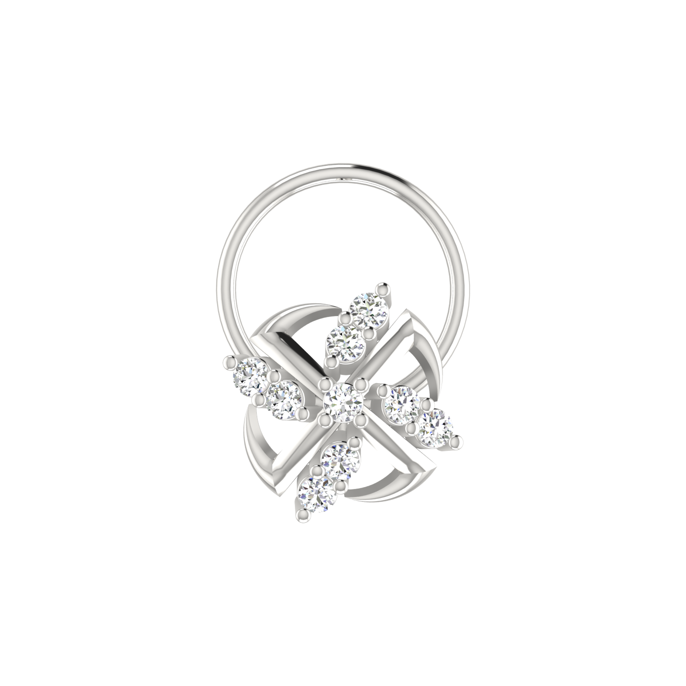 14K Gold Celestial Prism 0.07ct Lab Grown Diamond Nose Pin