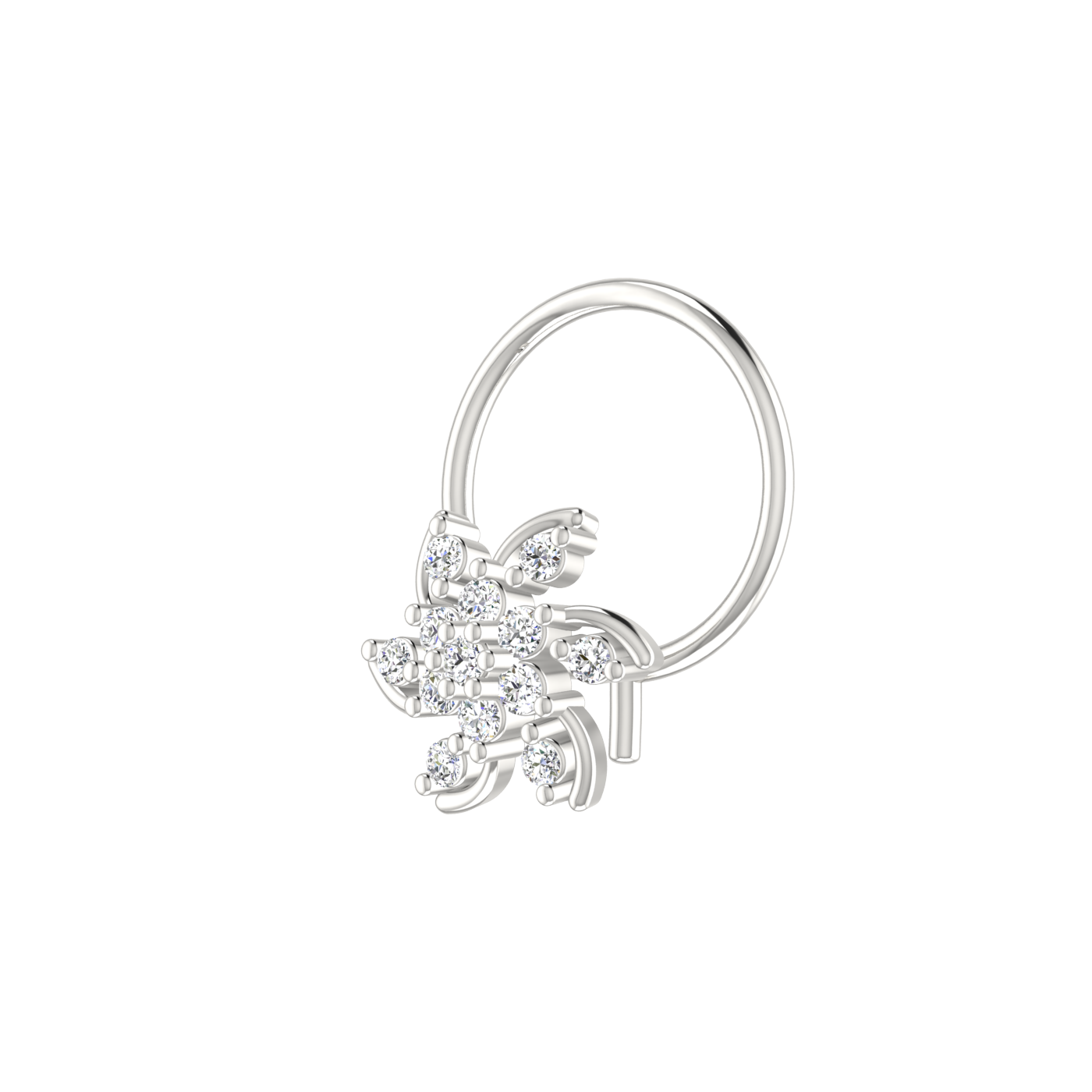 14K Gold Dancing Petals 0.06ct Lab Grown Diamond Nose Pin