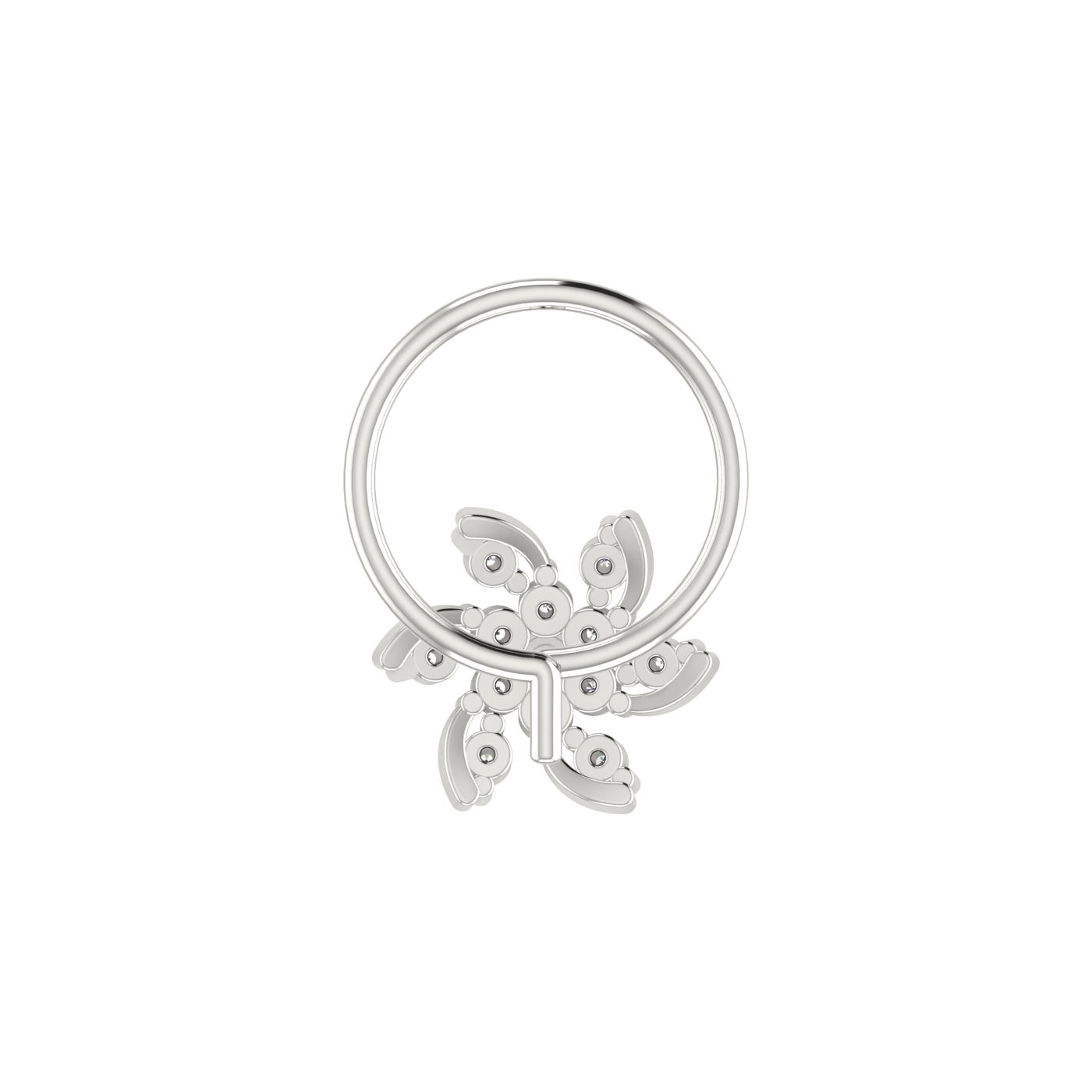 14K Gold Dancing Petals 0.06ct Lab Grown Diamond Nose Pin