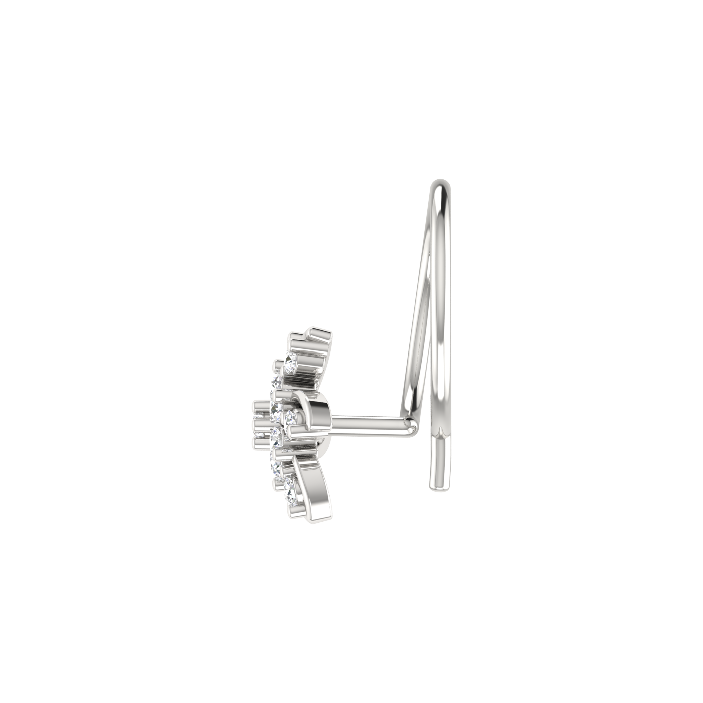 14K Gold Dancing Petals 0.06ct Lab Grown Diamond Nose Pin