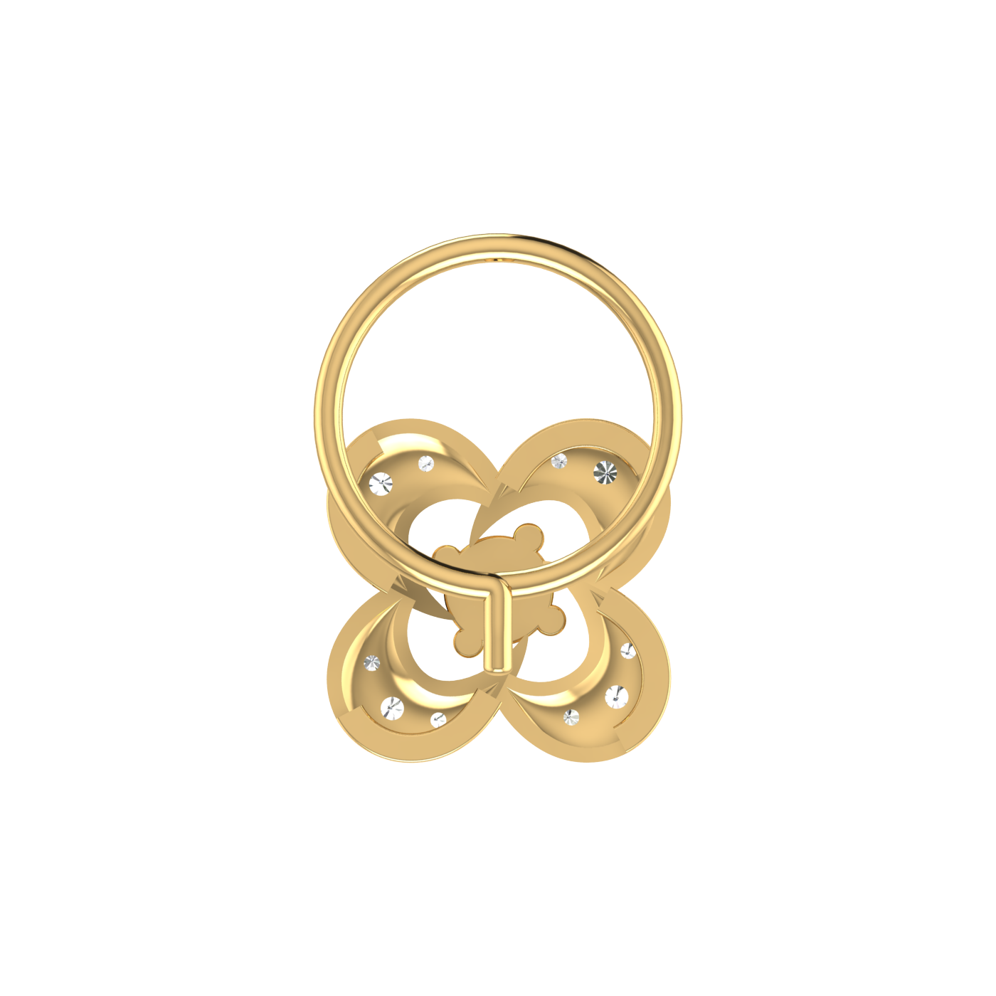 Classic Floral 0.09 Ct Lab Grown Diamond Nose Pin