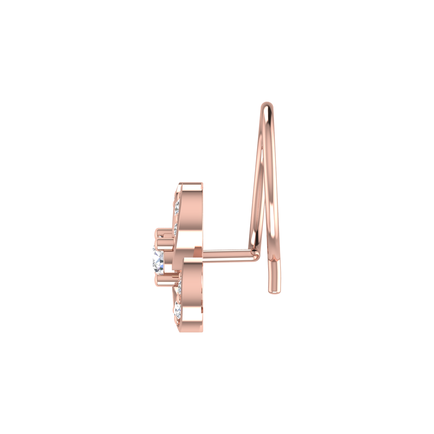 Classic Floral 0.09 Ct Lab Grown Diamond Nose Pin