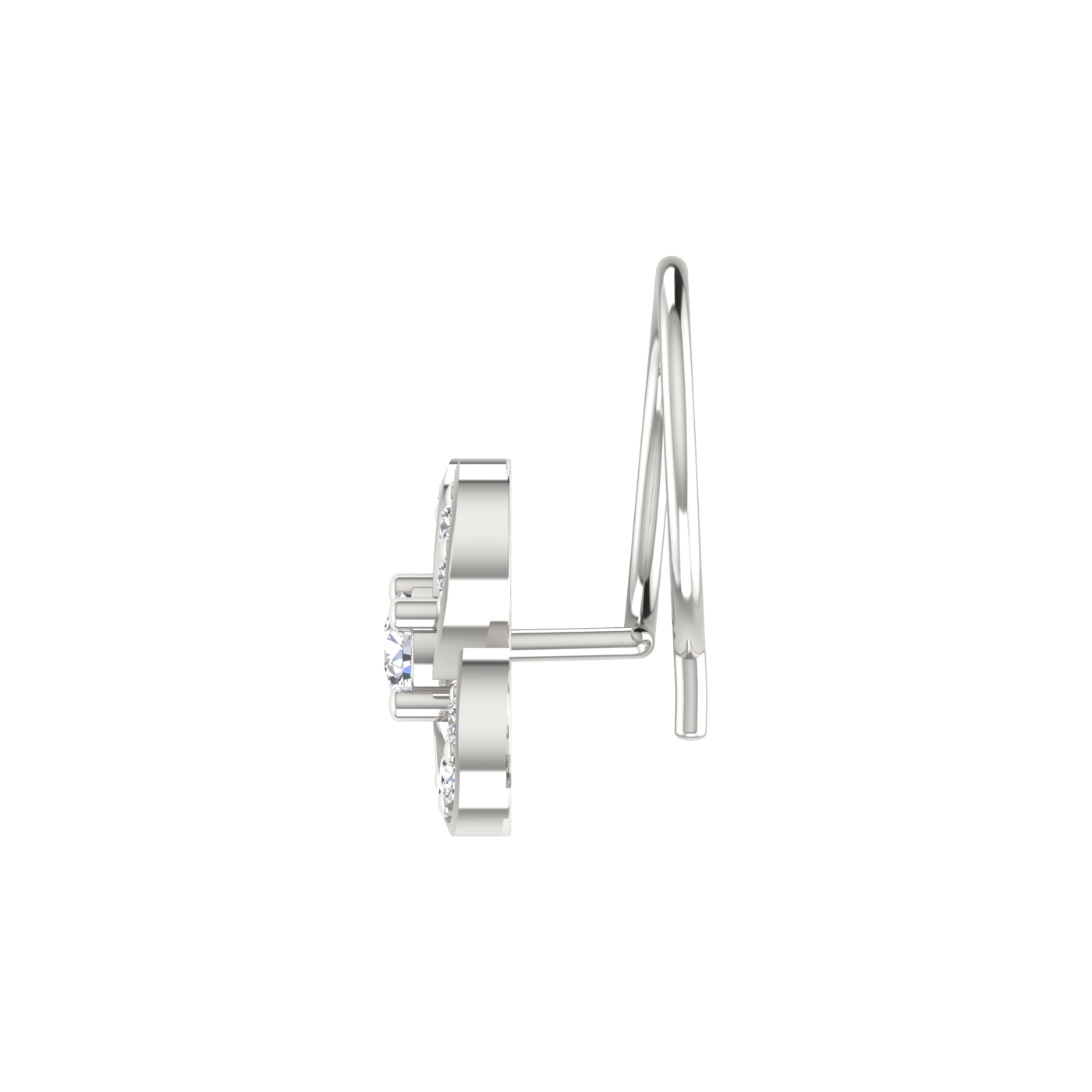Classic Floral 0.09 Ct Lab Grown Diamond Nose Pin