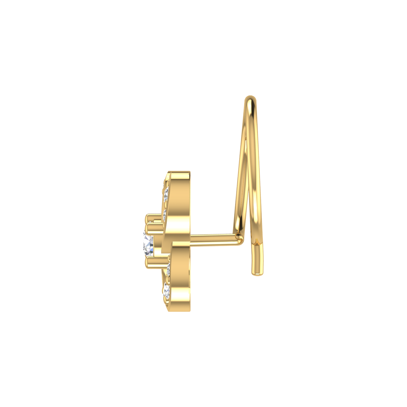 Classic Floral 0.09 Ct Lab Grown Diamond Nose Pin