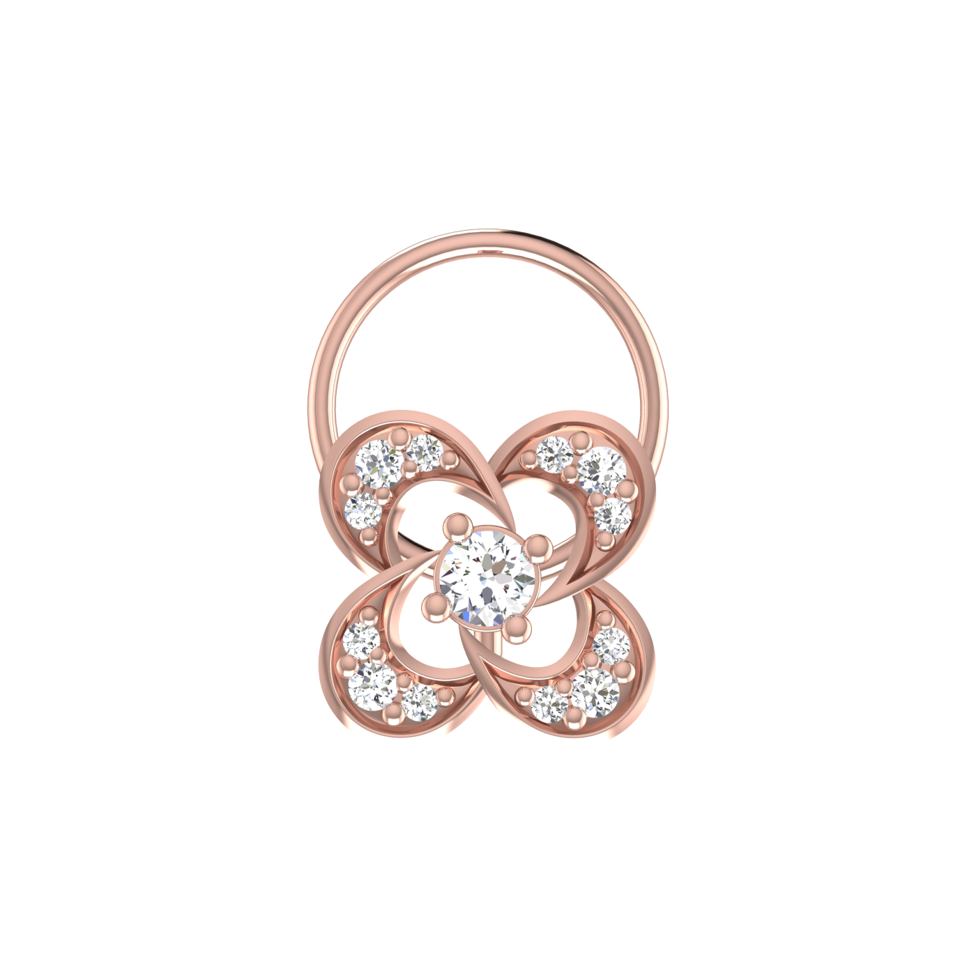 Classic Floral 0.09 Ct Lab Grown Diamond Nose Pin