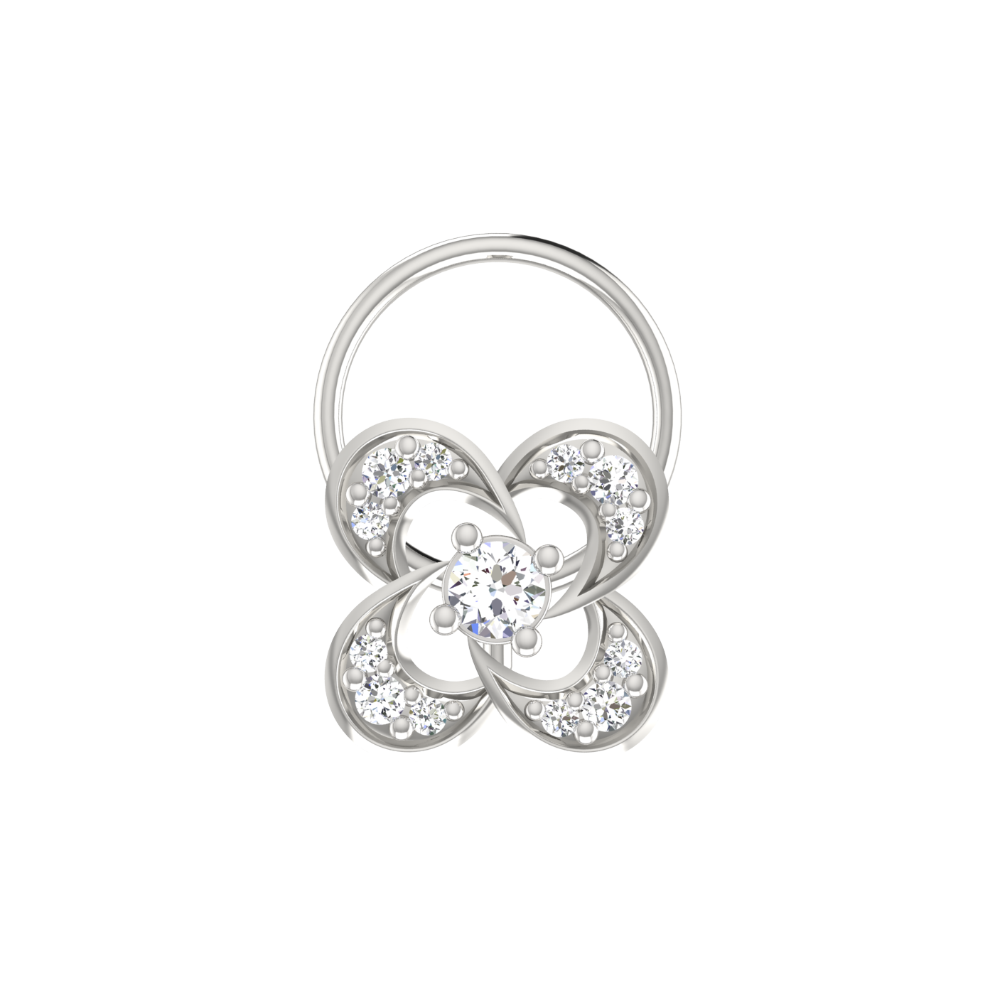 Classic Floral 0.09 Ct Lab Grown Diamond Nose Pin