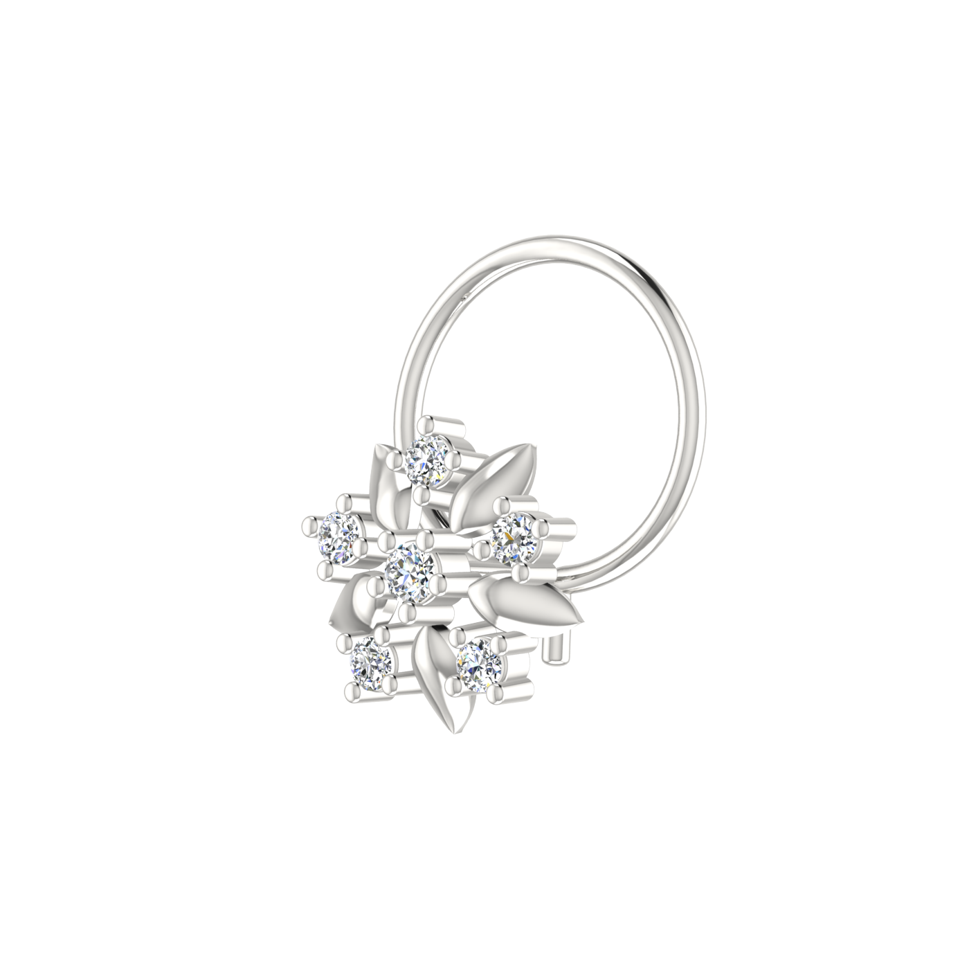 14K Gold Blossom Royale 0.05ct Lab Grown Diamond Nose Pin