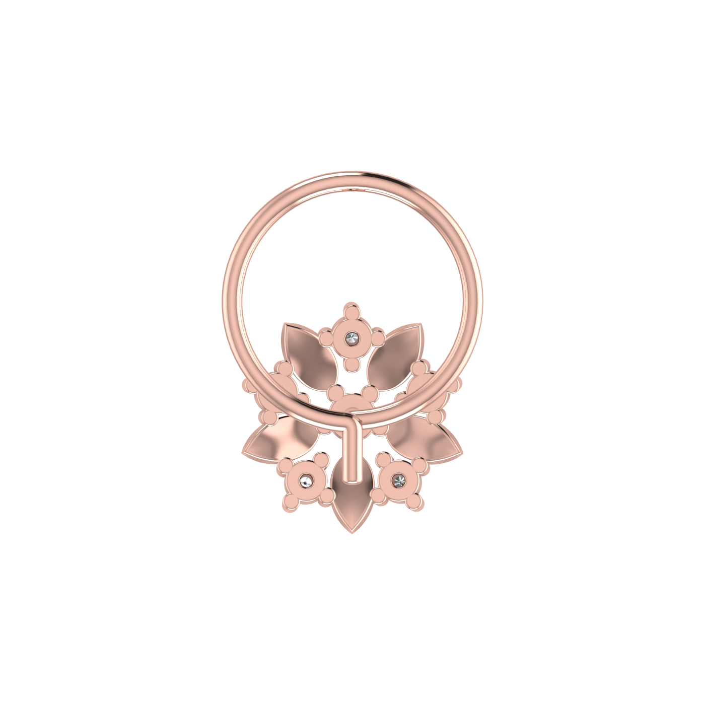 14K Gold Blossom Royale 0.05ct Lab Grown Diamond Nose Pin