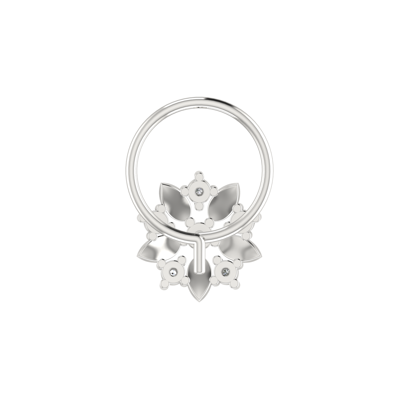 14K Gold Blossom Royale 0.05ct Lab Grown Diamond Nose Pin