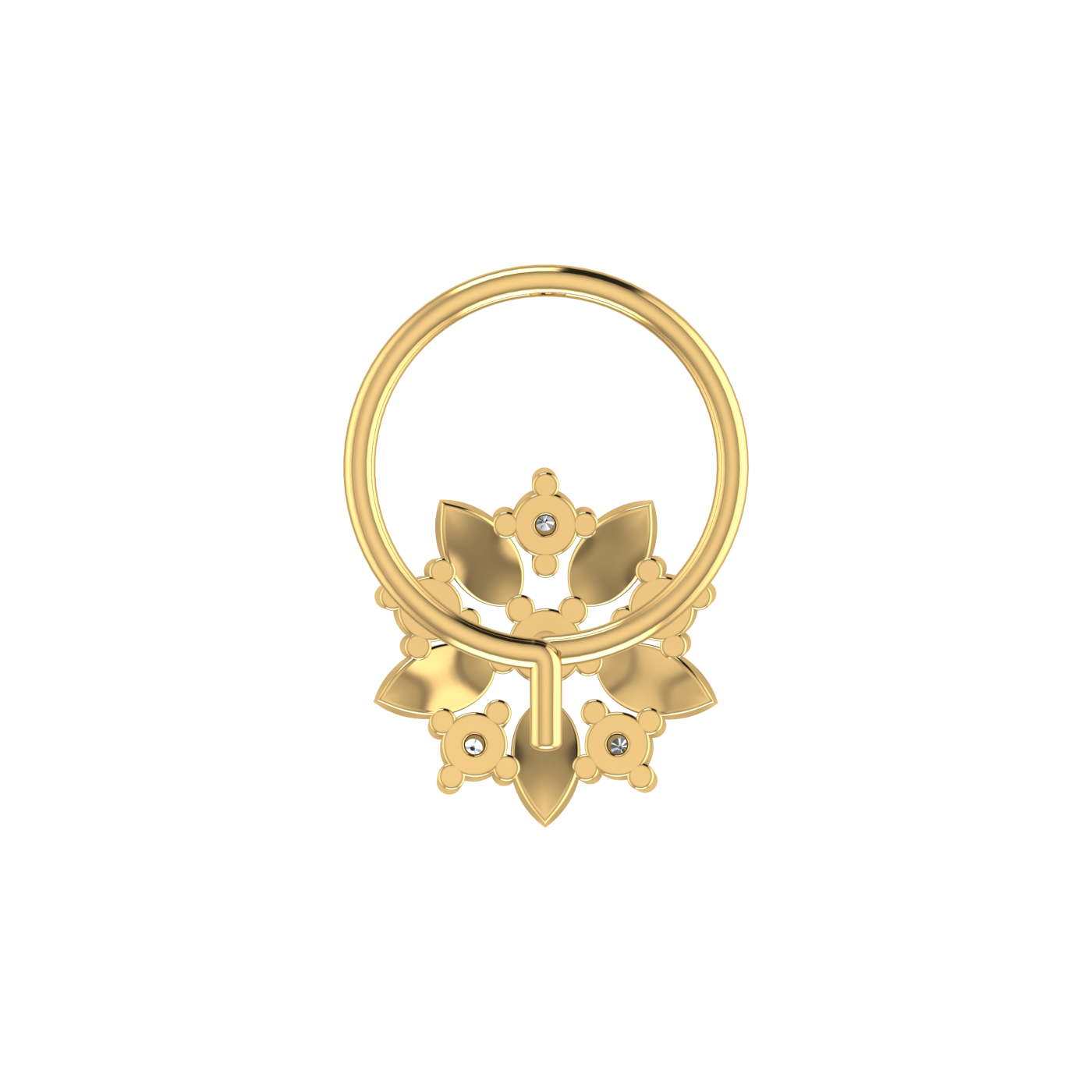 14K Gold Blossom Royale 0.05ct Lab Grown Diamond Nose Pin