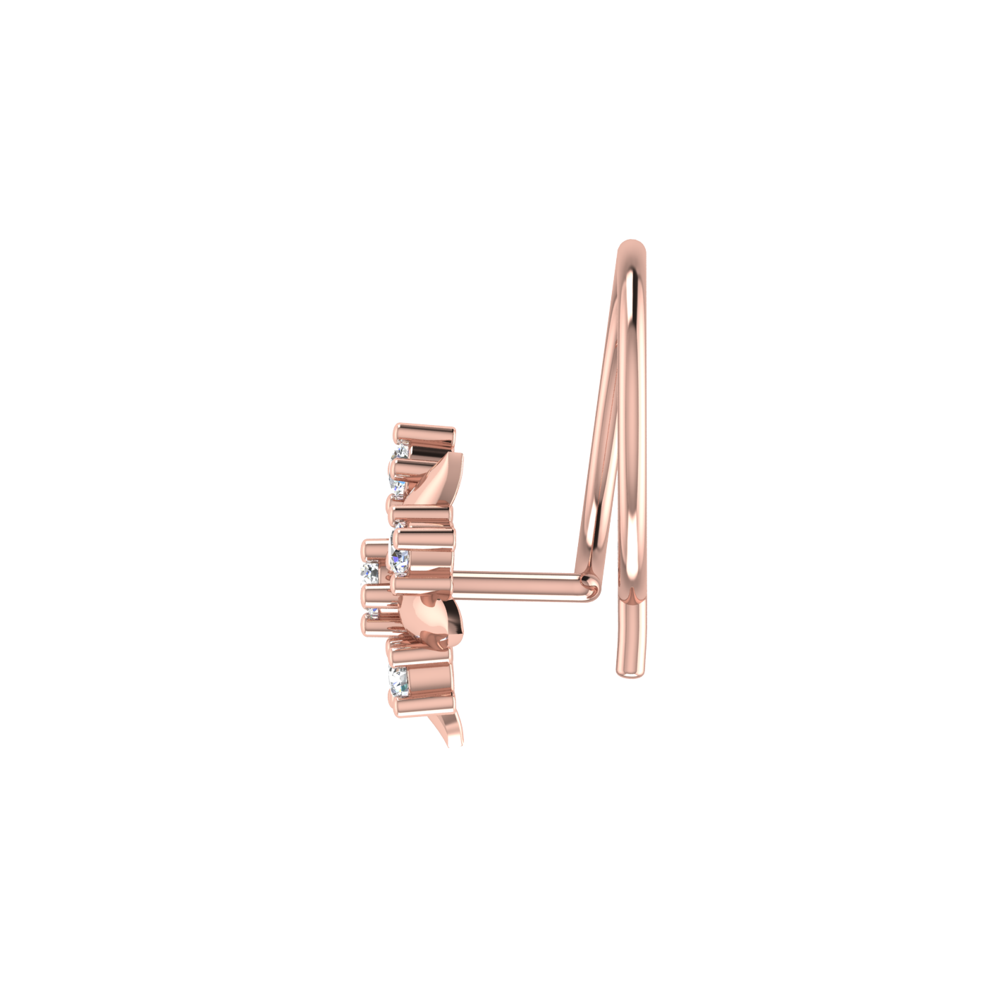 14K Gold Blossom Royale 0.05ct Lab Grown Diamond Nose Pin