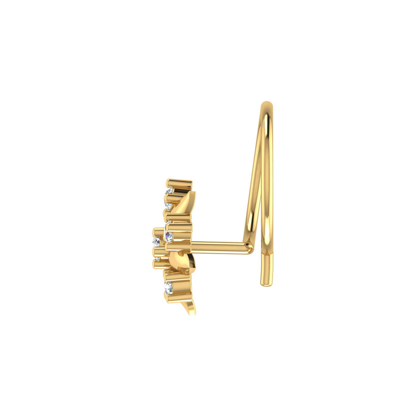 14K Gold Blossom Royale 0.05ct Lab Grown Diamond Nose Pin