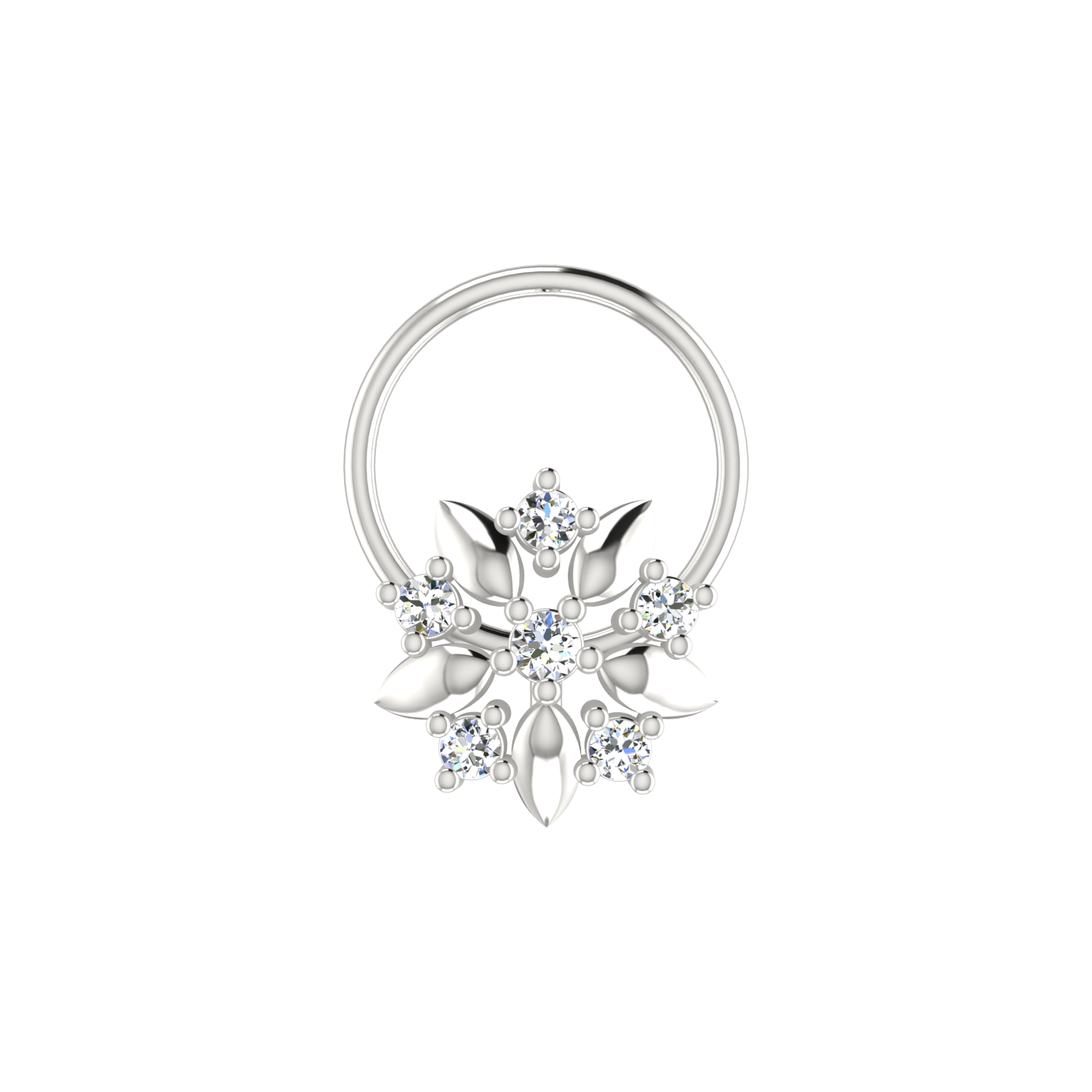 14K Gold Blossom Royale 0.05ct Lab Grown Diamond Nose Pin