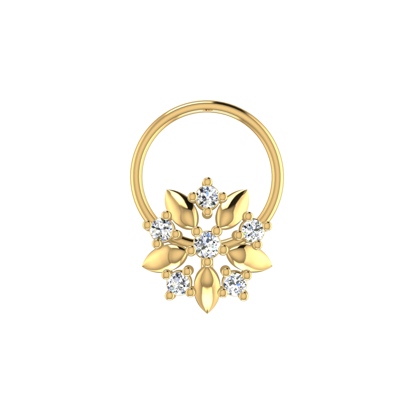 14K Gold Blossom Royale 0.05ct Lab Grown Diamond Nose Pin