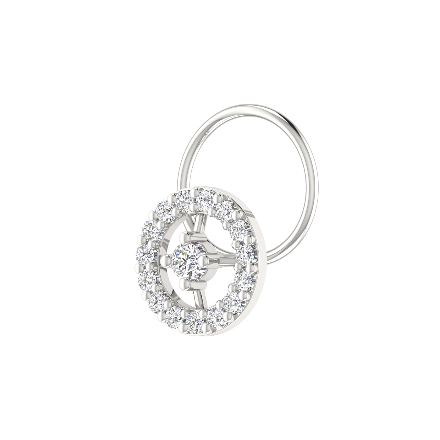 0.13 Carat Natural Diamond Nose Pin - HI Color, VS-SI Clarity.