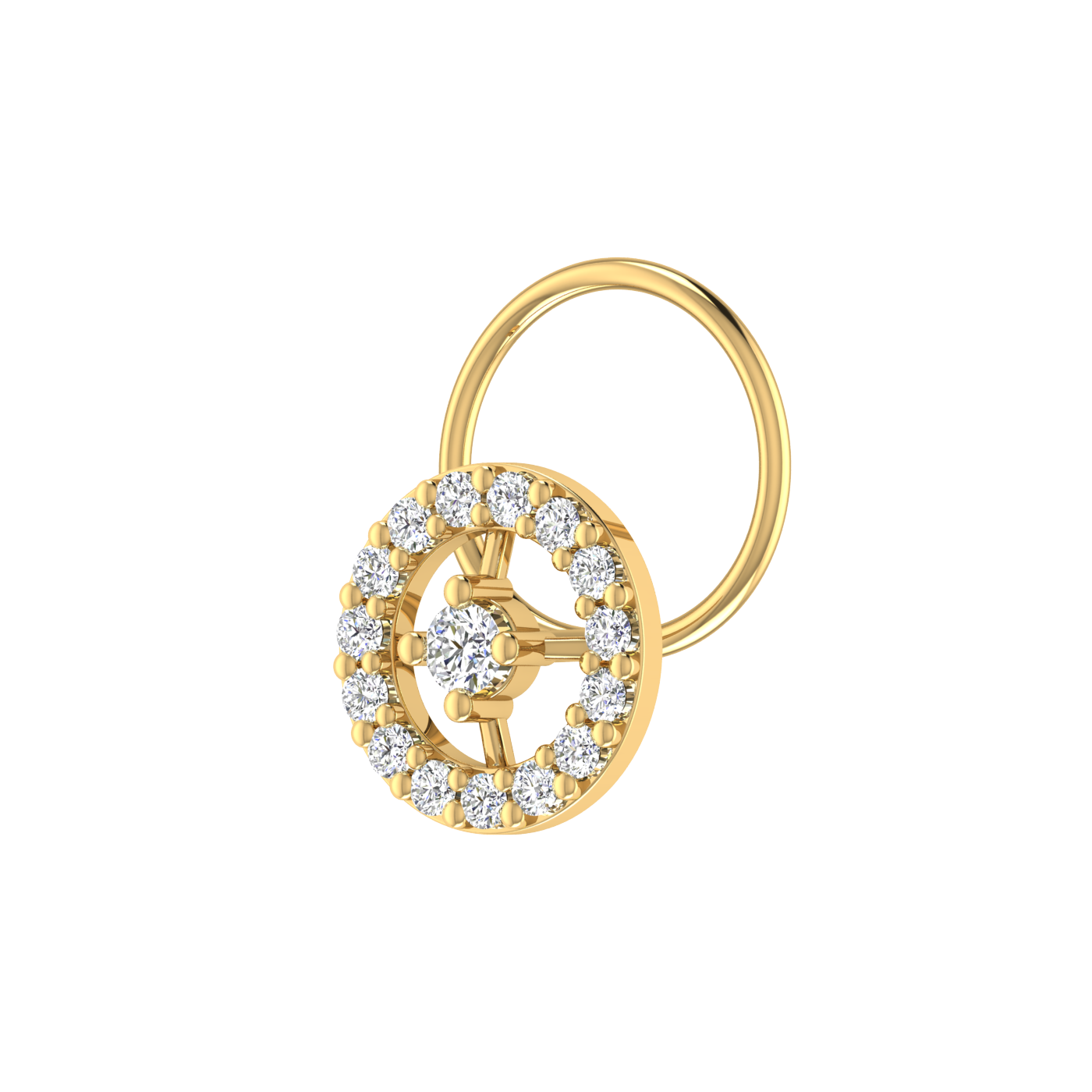 0.13 Carat Natural Diamond Nose Pin - HI Color, VS-SI Clarity.