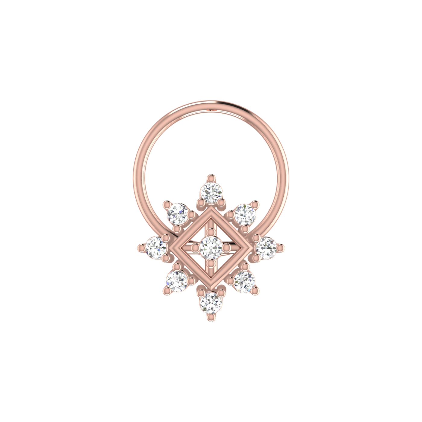 Regal Spark Gilded Glow — 0.06 Carat Lab Grown Diamond Nose Pin