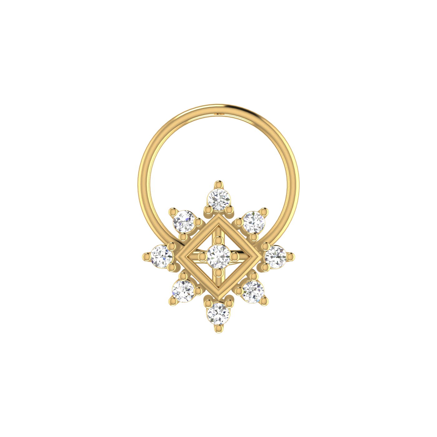 Regal Spark Gilded Glow — 0.06 Carat Lab Grown Diamond Nose Pin