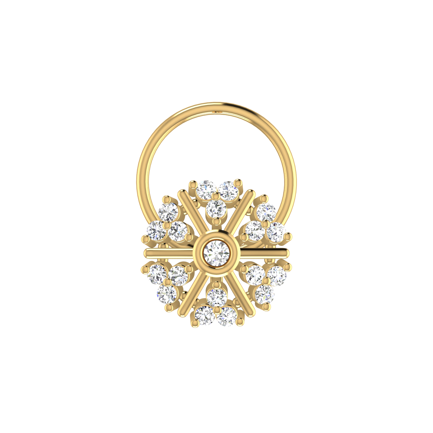 0.1 Carat Diamond Nose Pin – Brilliant HI Color, VS-SI Clarity.