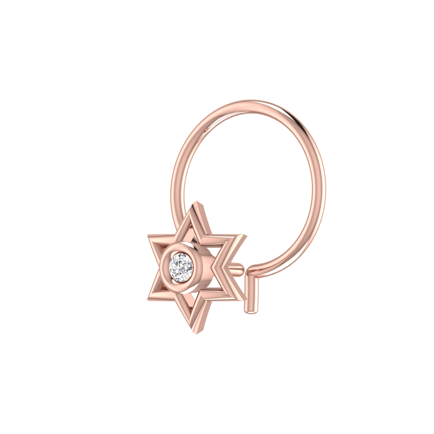 14K Gold Golden HexaGlow Stud 0.01ct Lab Grown Diamond Nose Pin