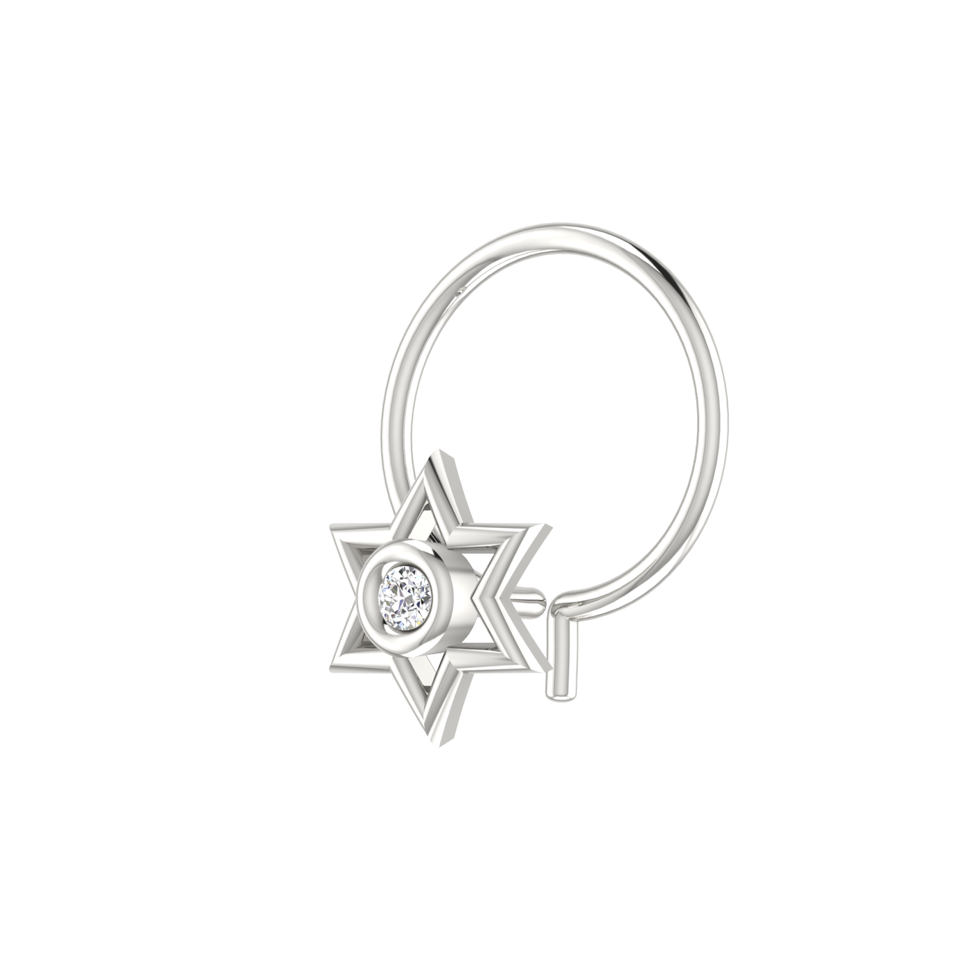 14K Gold Golden HexaGlow Stud 0.01ct Lab Grown Diamond Nose Pin