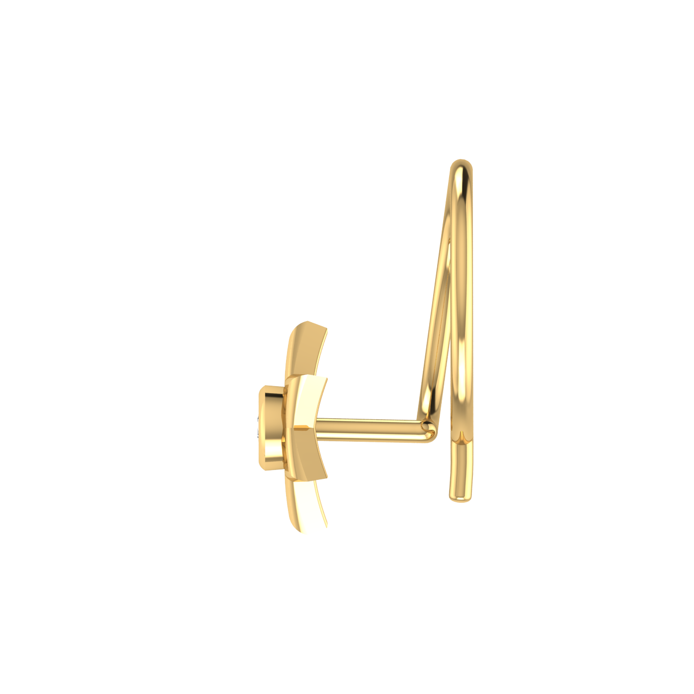 14K Gold Golden HexaGlow Stud 0.01ct Lab Grown Diamond Nose Pin