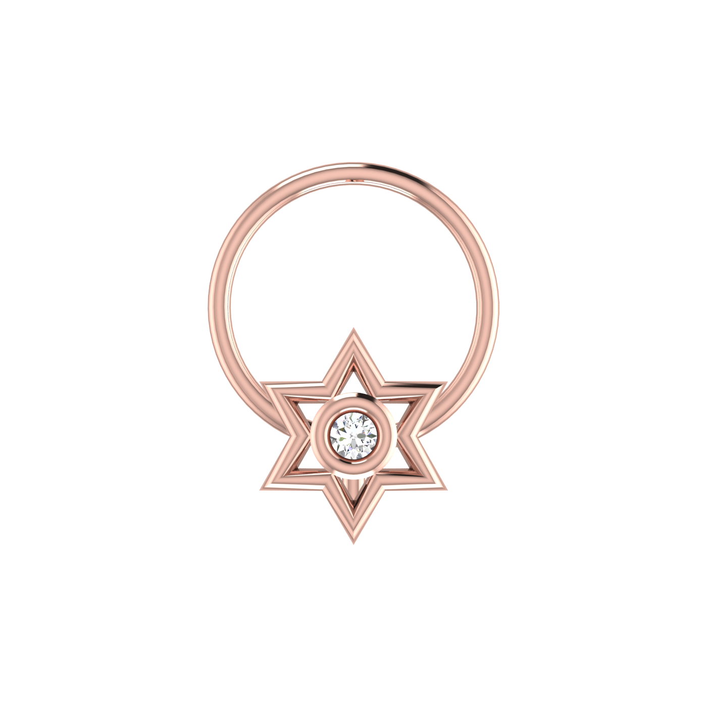 14K Gold Golden HexaGlow Stud 0.01ct Lab Grown Diamond Nose Pin