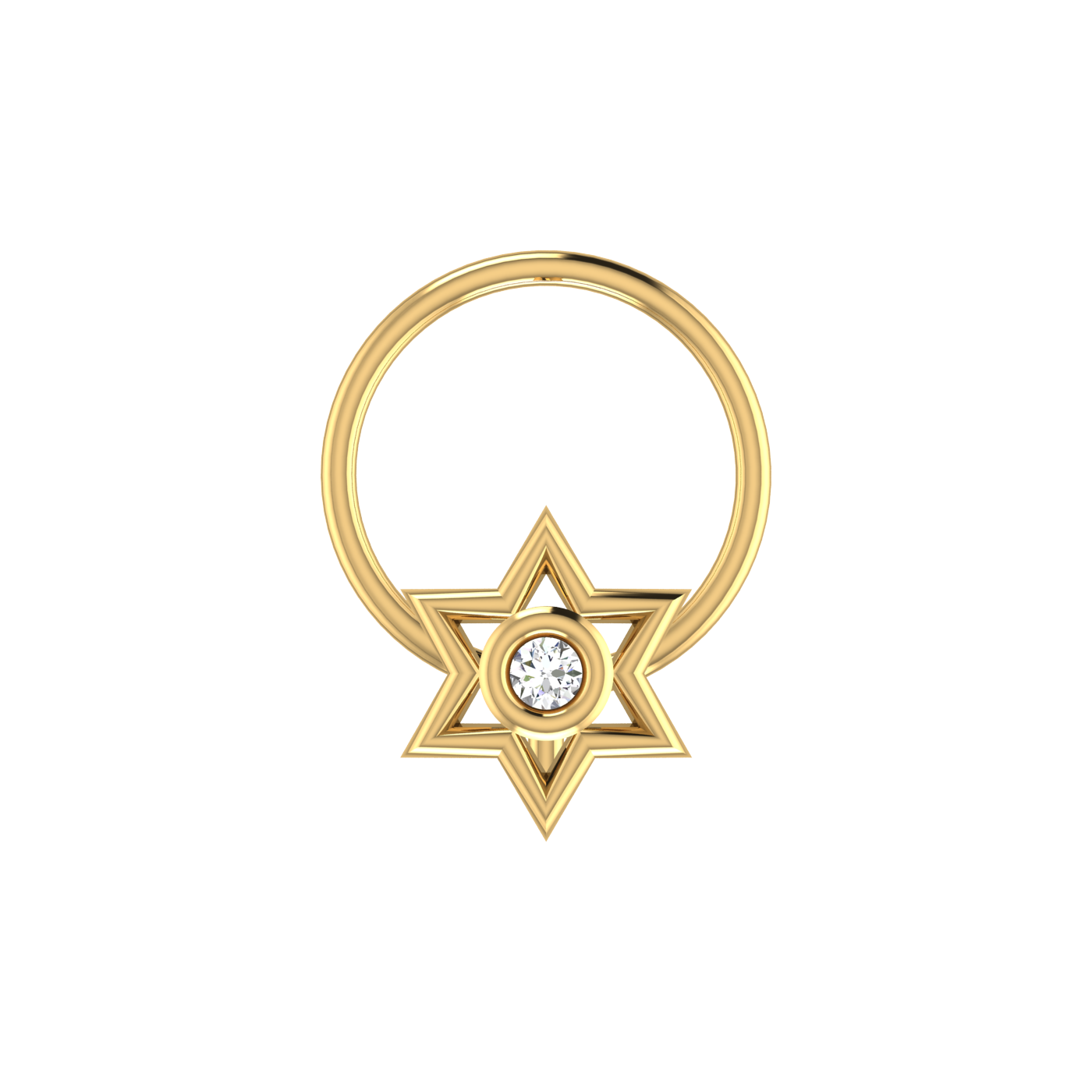 14K Gold Golden HexaGlow Stud 0.01ct Lab Grown Diamond Nose Pin