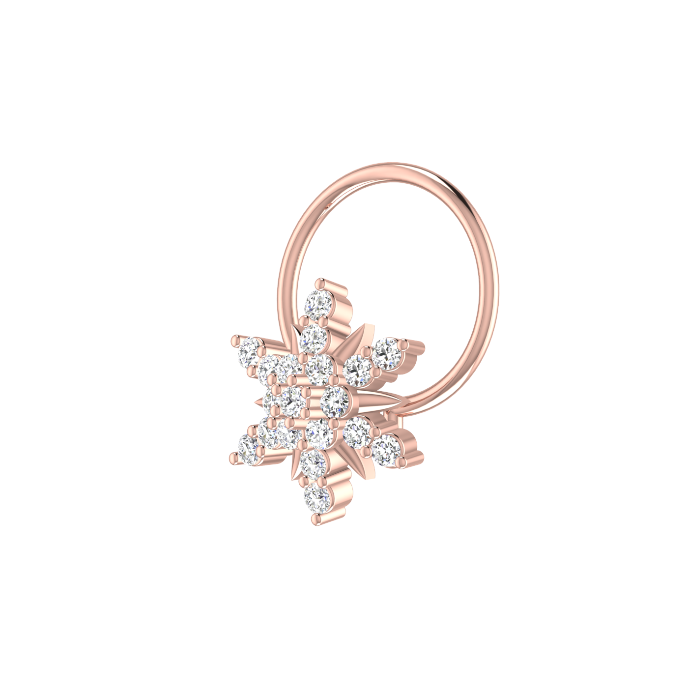 0.09 Carat Diamond Nose Pin – Brilliant HI Color, VS-SI Clarity.