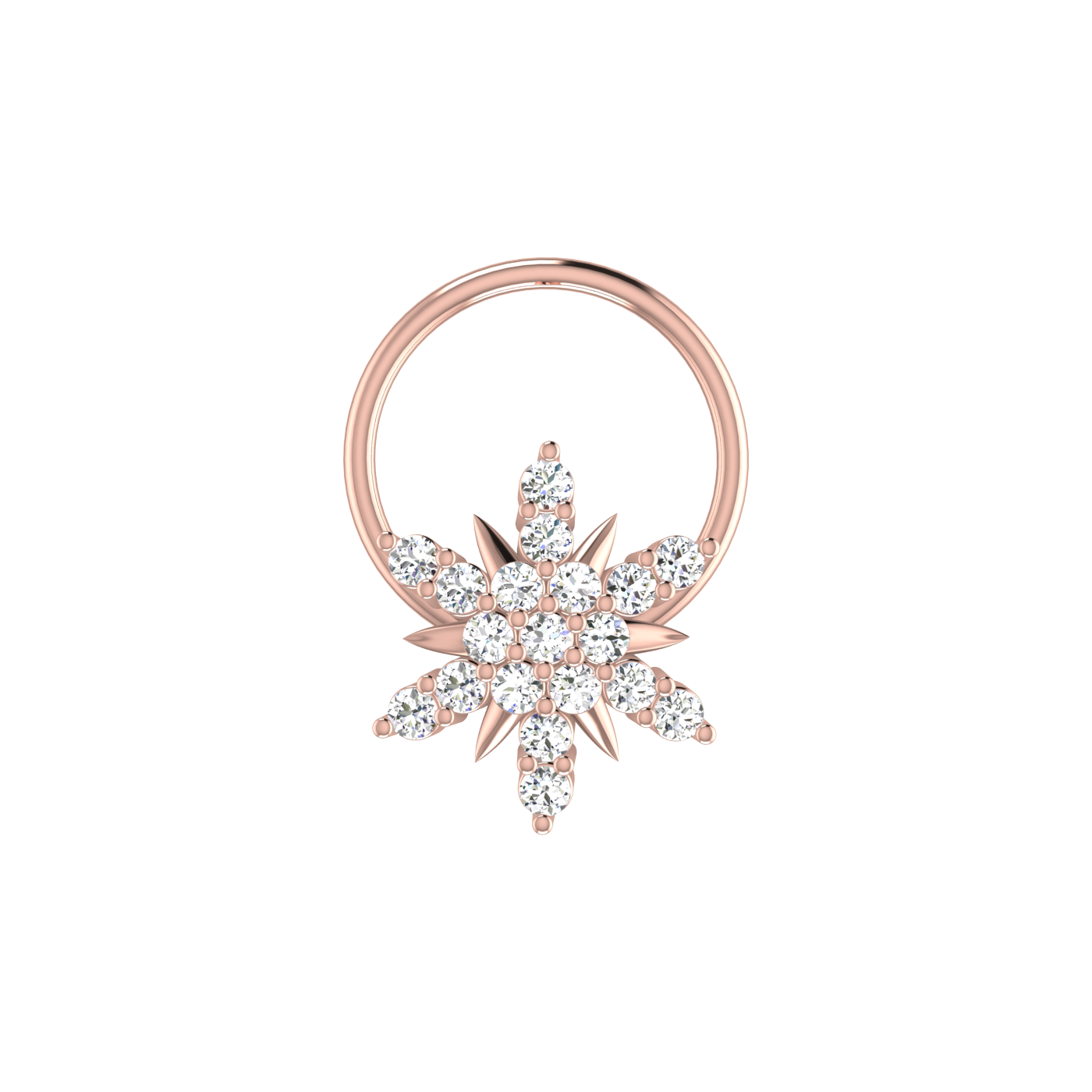 0.09 Carat Diamond Nose Pin – Brilliant HI Color, VS-SI Clarity.