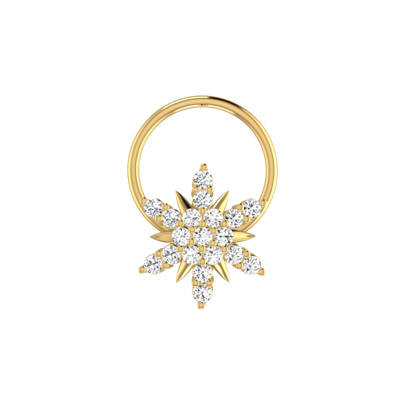 0.09 Carat Diamond Nose Pin – Brilliant HI Color, VS-SI Clarity.