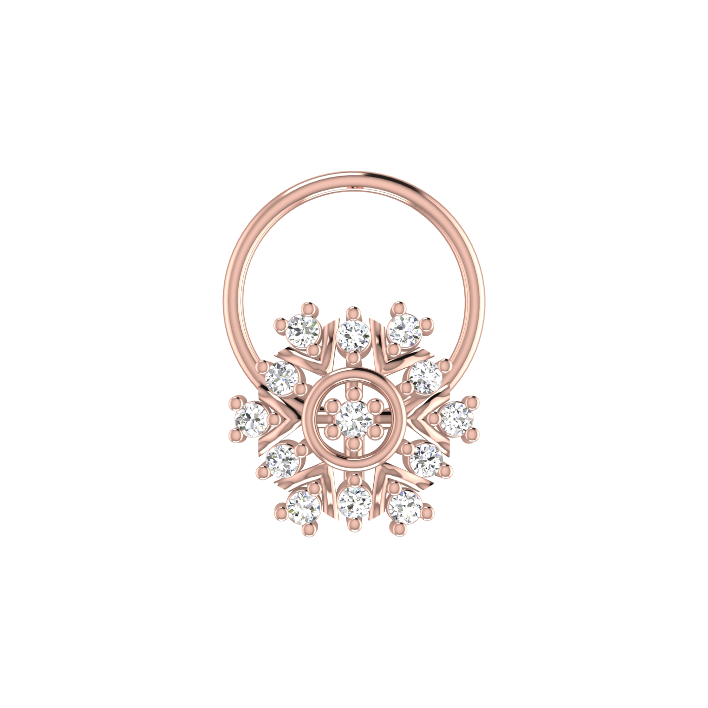 Celestial Mandala Divine Lotus — 0.07 Carat Lab Grown Diamond Nose Pin