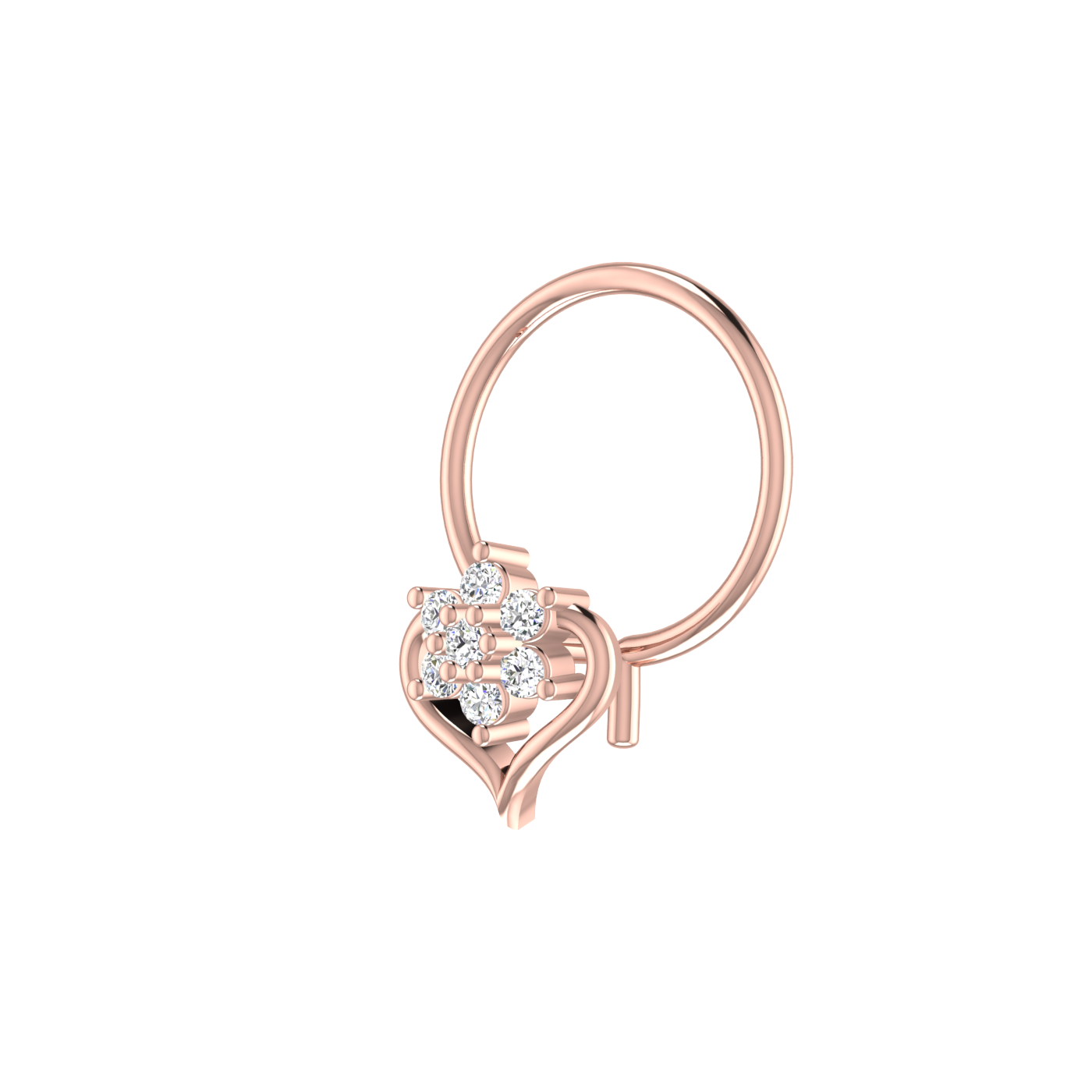 Ethereal Empress Gilded Blossom Elegance — 0.03 Carat Lab Grown Diamond Nose Pin