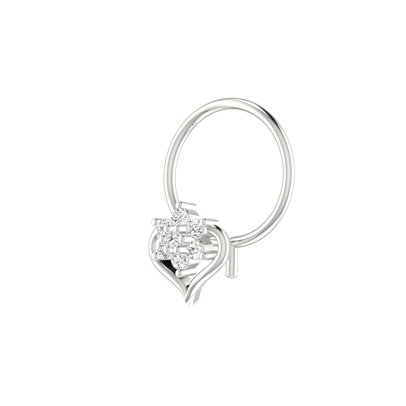 Ethereal Empress Gilded Blossom Elegance — 0.03 Carat Lab Grown Diamond Nose Pin