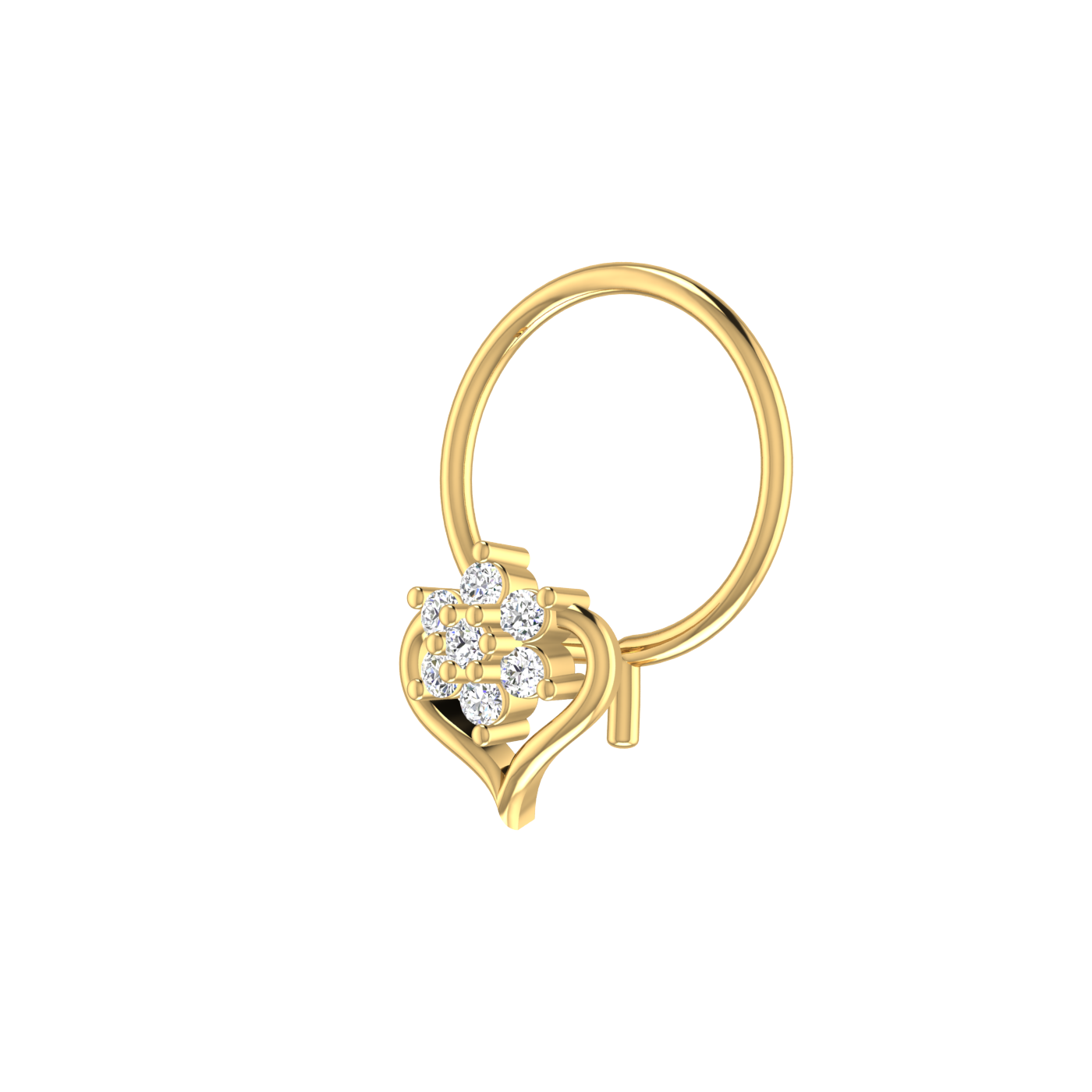 Ethereal Empress Gilded Blossom Elegance — 0.03 Carat Lab Grown Diamond Nose Pin