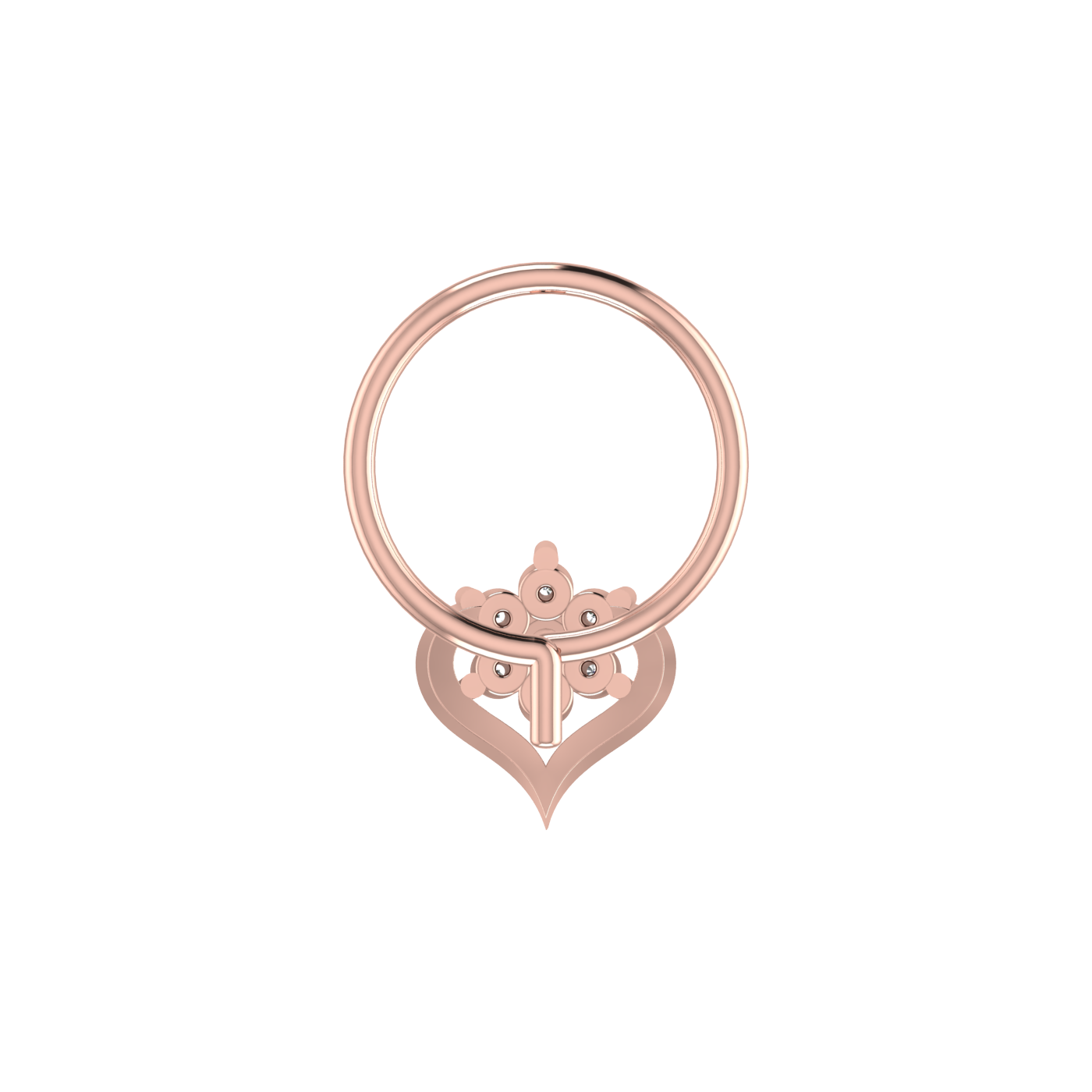 Ethereal Empress Gilded Blossom Elegance — 0.03 Carat Lab Grown Diamond Nose Pin