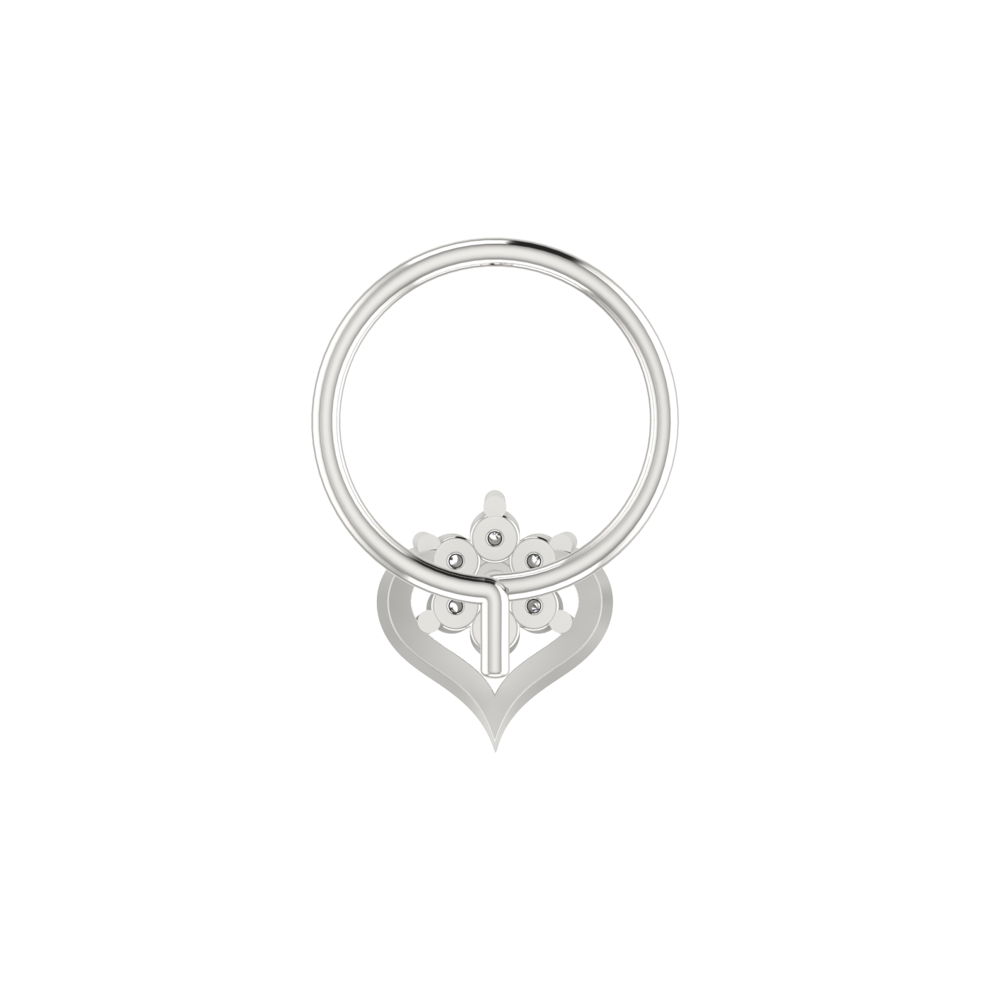 Ethereal Empress Gilded Blossom Elegance — 0.03 Carat Lab Grown Diamond Nose Pin