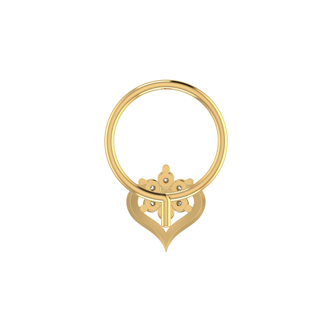 Ethereal Empress Gilded Blossom Elegance — 0.03 Carat Lab Grown Diamond Nose Pin