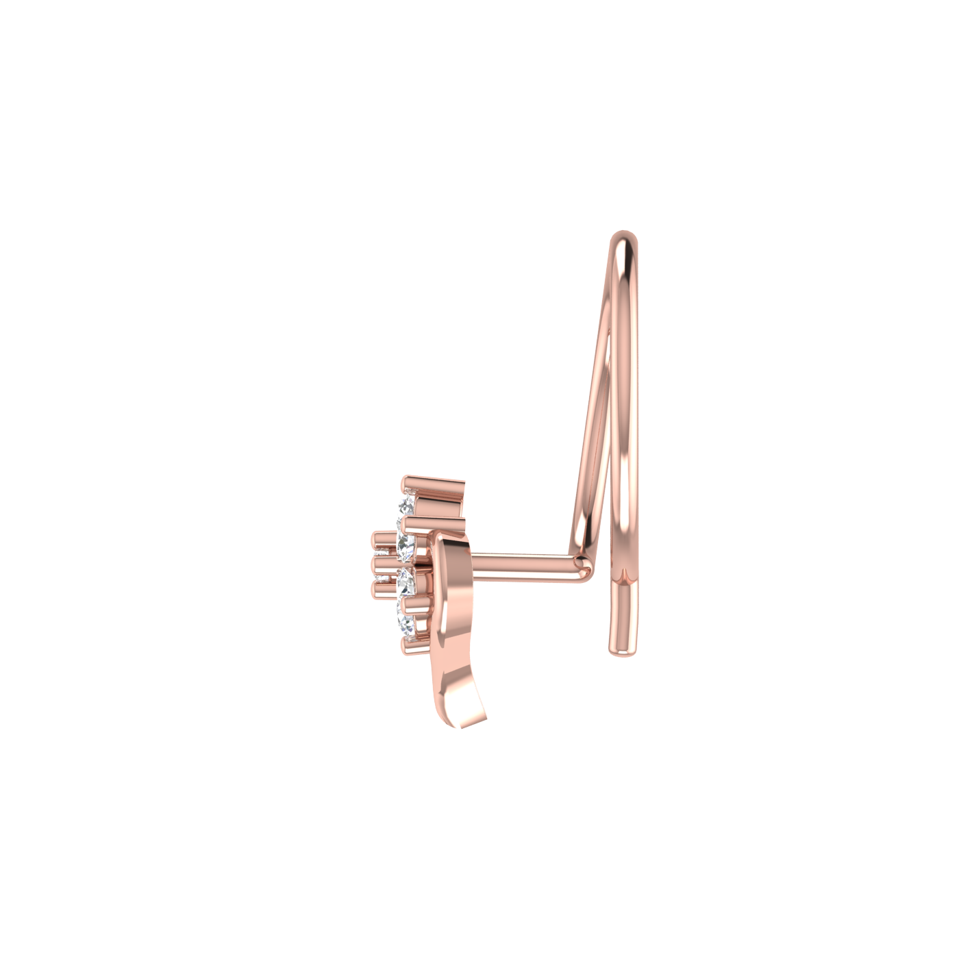 Ethereal Empress Gilded Blossom Elegance — 0.03 Carat Lab Grown Diamond Nose Pin