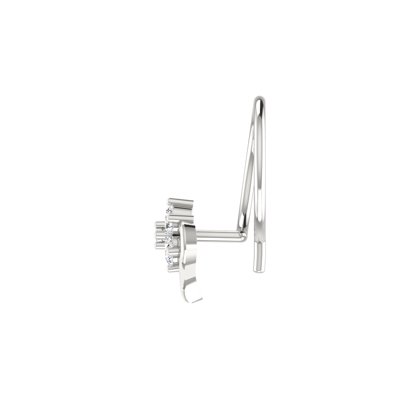 Ethereal Empress Gilded Blossom Elegance — 0.03 Carat Lab Grown Diamond Nose Pin