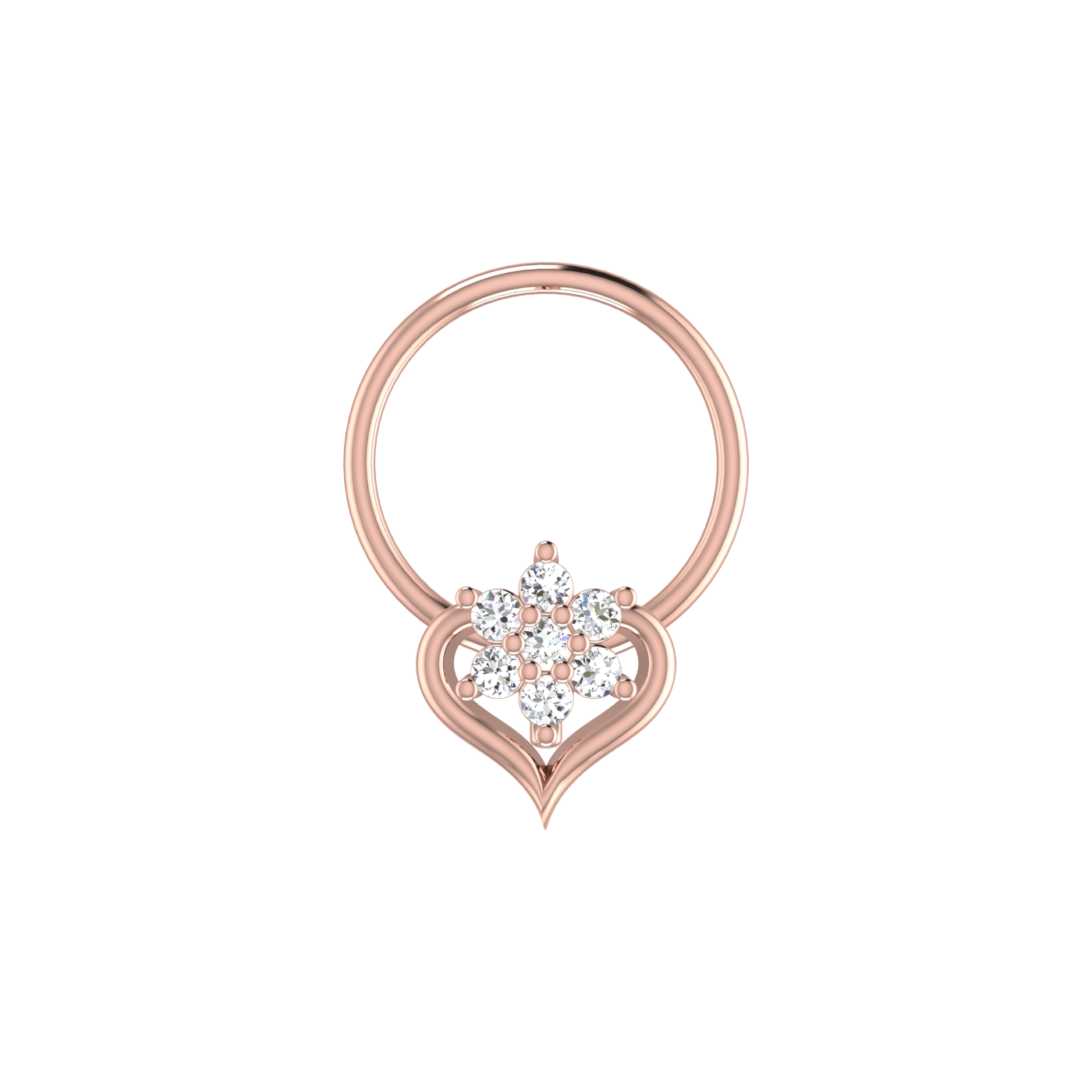 Ethereal Empress Gilded Blossom Elegance — 0.03 Carat Lab Grown Diamond Nose Pin